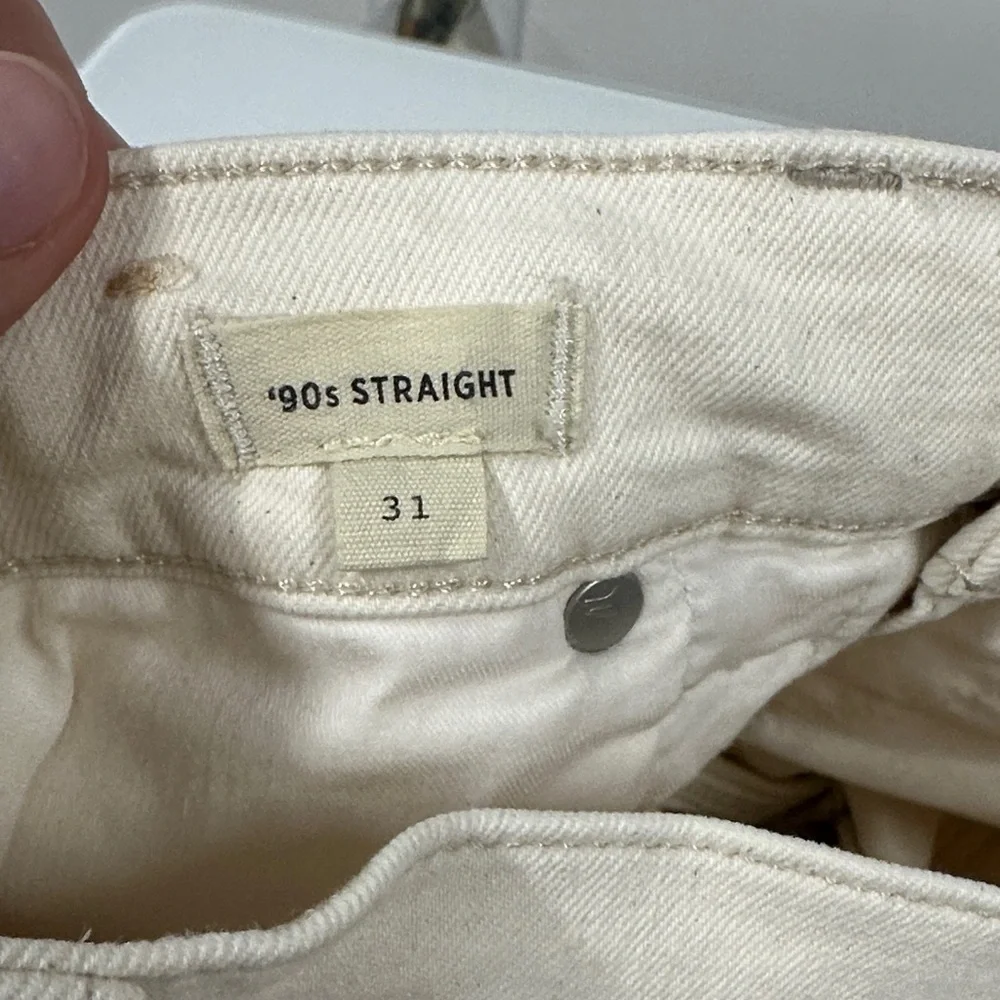 Madewell Women's Cream 90’s Straight Leg Jeans 31